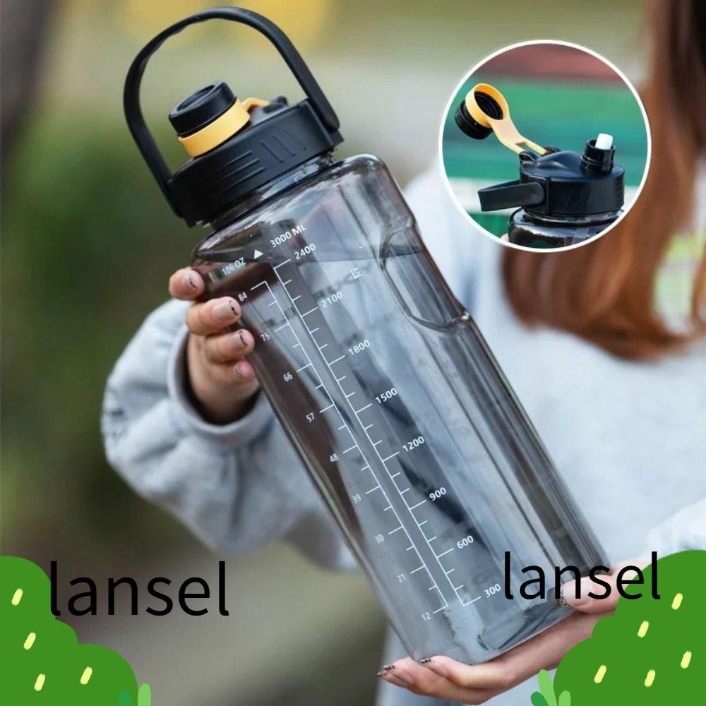 Lansel ขวดน้ําดื่ม ความจุขนาดใหญ่ น้ําหนักเบา 1.5 ลิตร 2 ลิตร 3 ลิตร พร้อมที่มาร์กเวลา สําหรับเล่นกีฬากลางแจ้ง