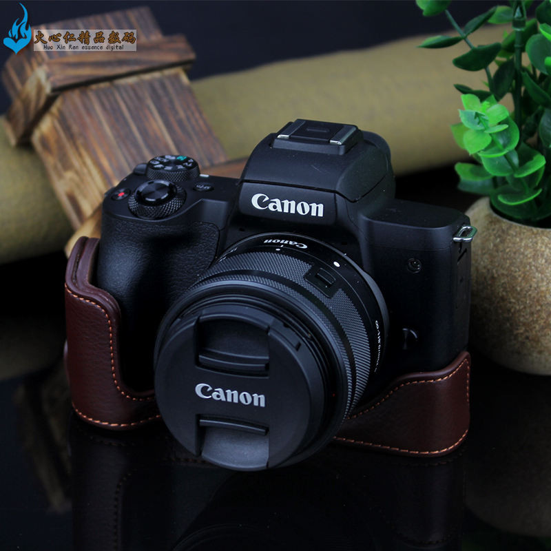 เคสกระเป๋าใส่กล้อง แบบหนัง สําหรับ Canon Mirrorless Camera Bag EOS M6 II M3 M100 M200 M50