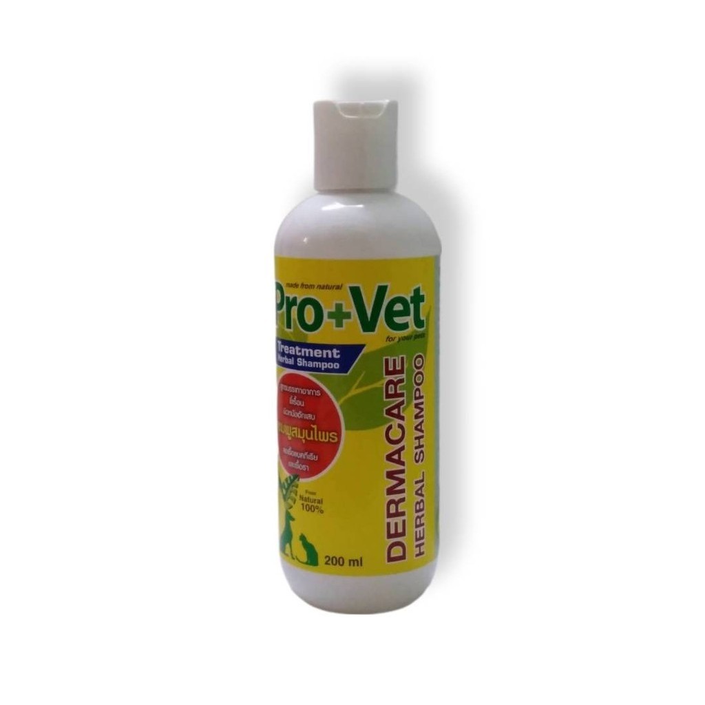 Pro+Vet Treatment Herbal Shampoo แชมพูสมุนไพร บรรเทาอาการขี้เรื้อนสุนัข 200 ml.