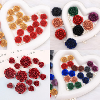 กรอบรูปเรซิ่น กํามะหยี่ รูปดอกกุหลาบ สีแดง แฮนด์เมด DIY สําห…