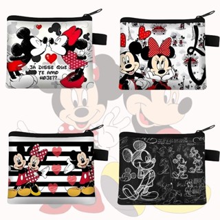 กระเป๋าสตางค์ แต่งซิป ลายการ์ตูนมิกกี้เมาส์ มินนี่เมาส์ ใส่เ…
