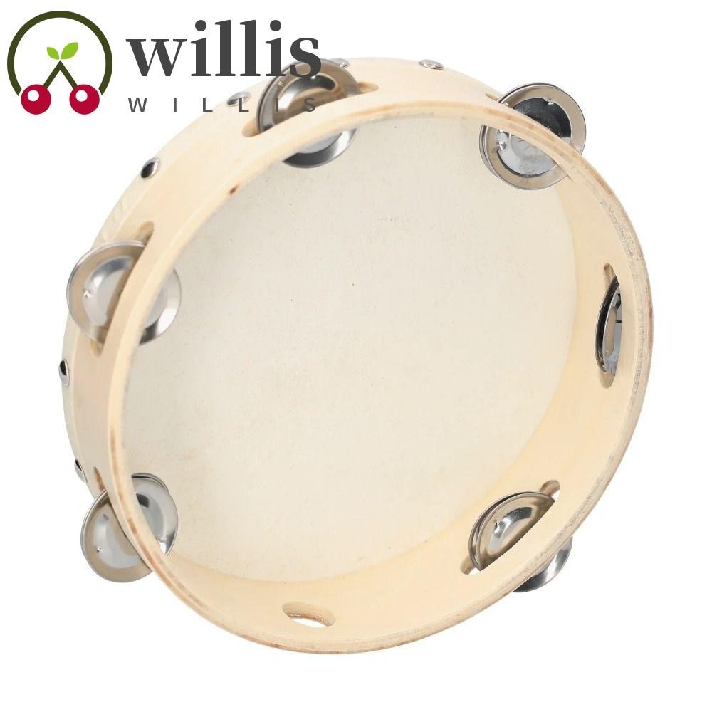 Willis แทมบูรีน หนังแกะไม้ ทรงกลม ของเล่นเสริมการเรียนรู้ สําหรับเด็ก