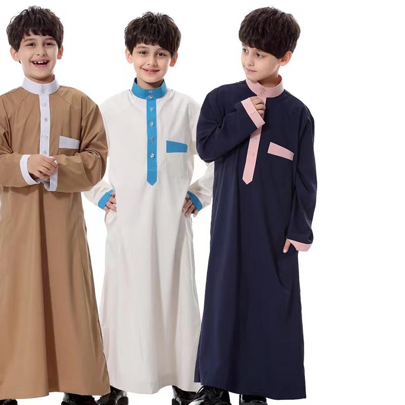 เสื้อคลุมชาวมุสลิมอาหรับ ปักลาย สไตล์อิสลาม สําหรับเด็กผู้ชาย