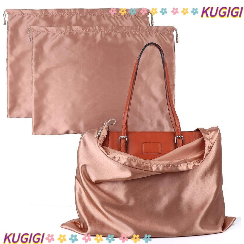 Kugigi ถุงคลุมกันฝุ่น เดินทาง แบบหนา ถุงเก็บฝุ่น แฟชั่น กันฝุ่น ผ้าไหม กระเป๋าหูรูด กระเป๋าถือ