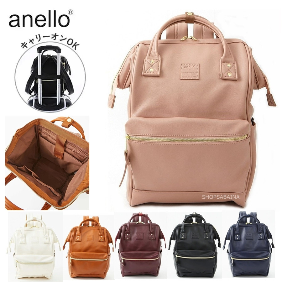 กระเป๋าใส่โน๊ตบุ๊ค Anello แท้100% รุ่นใหม่ New PU leather RETRO base Backpack กระเป๋าเป้สะพายหลัง รุ่นใหม่ล่าสุด