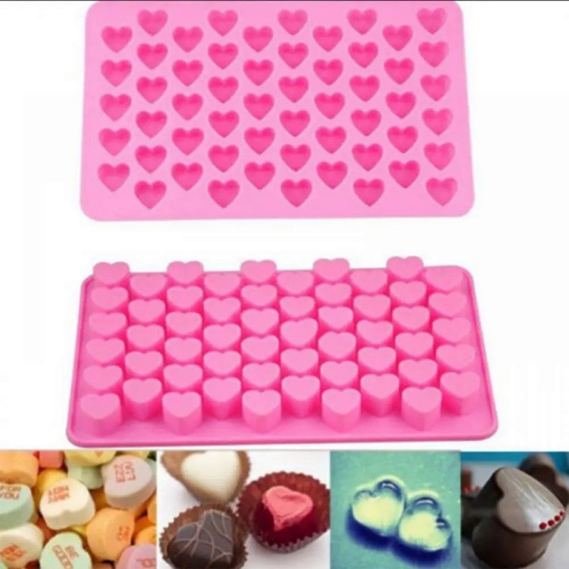 55 เซลล์ Ice Cube แม่พิมพ์หัวใจซิลิโคน Ice Cube ถาด DIY ช็อกโกแลต Fondant Mould 三维 Pastry Jelly คุกกี้เบเกอรี่เค้กครัวเครื่องมือ