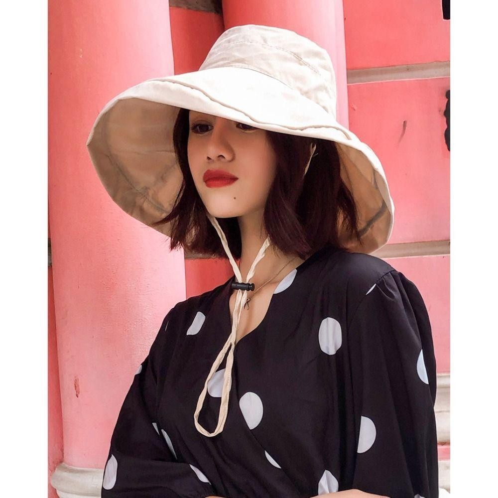 Kugigi หมวกบักเก็ต หมวกชายหาด ปีกกว้าง แบบพกพา ฤดูใบไม้ผลิ ฤดูร้อน พับได้ ป้องกันรังสียูวี กันแดด หมวกผู้หญิง ผู้ชาย - รูปที่ 5