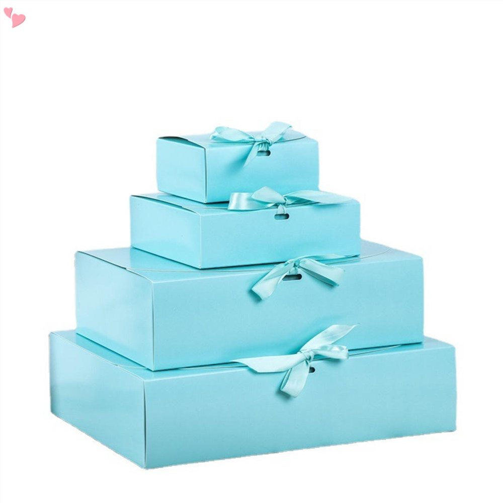 กล่องพร้อมฝาปิด,กล่องกระดาษคราฟท์,สีฟ้าสีชมพูโปรดปรานกล่องที่มีริบบิ้น,กล่องพับ,กล่องข้อเสนอเจ้าสาว,กล่องวันเกิดสําหรับงานแต่งงานบรรจุภัณฑ์ปัจจุบัน