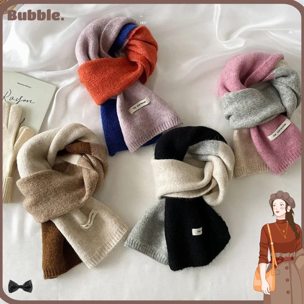Bubble ผ้าพันคอ ผ้าแคชเมียร์ แบบหนา แต่งพู่ยาว ไล่โทนสี สไตล์เกาหลี สําหรับผู้หญิง 2023