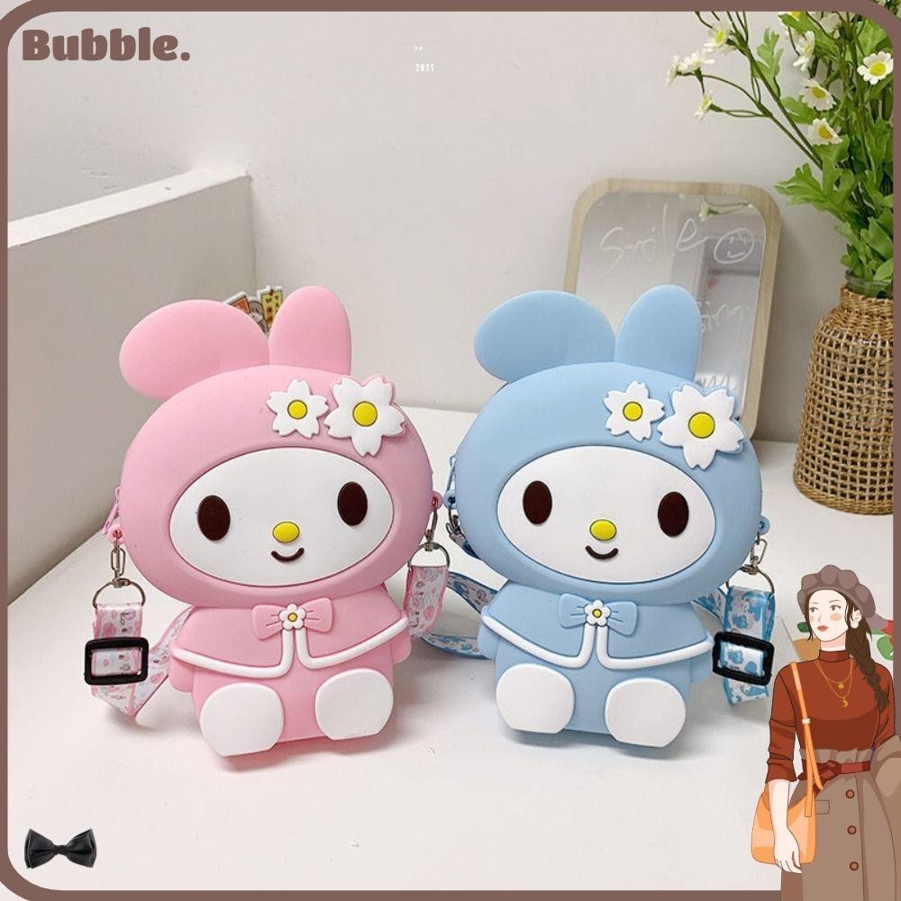 Bubble ซูกิกิ ถุงเล็ก,เจ้าหญิงการ์ตูนมินิ ค โรสบอดี กระเป๋า, น่ารัก ดอกไม้กระต่ายซิลิโคนกระเป๋าสะพายสาว