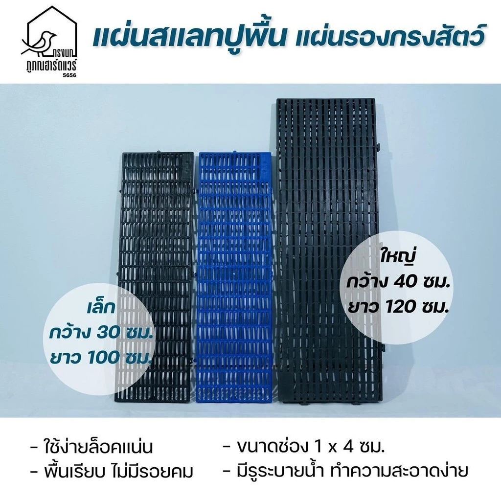 แผ่นสแลทปูพื้น แผ่นสแลทพลาสติก แผ่นรองกรงสัตว์เลี้ยง แผ่นรองตู้ปลา สแลทปูพื้นกันลื่น สินค้าพร้อมส่ง โรงงานมาเองรหัส P024 thumbnail 6