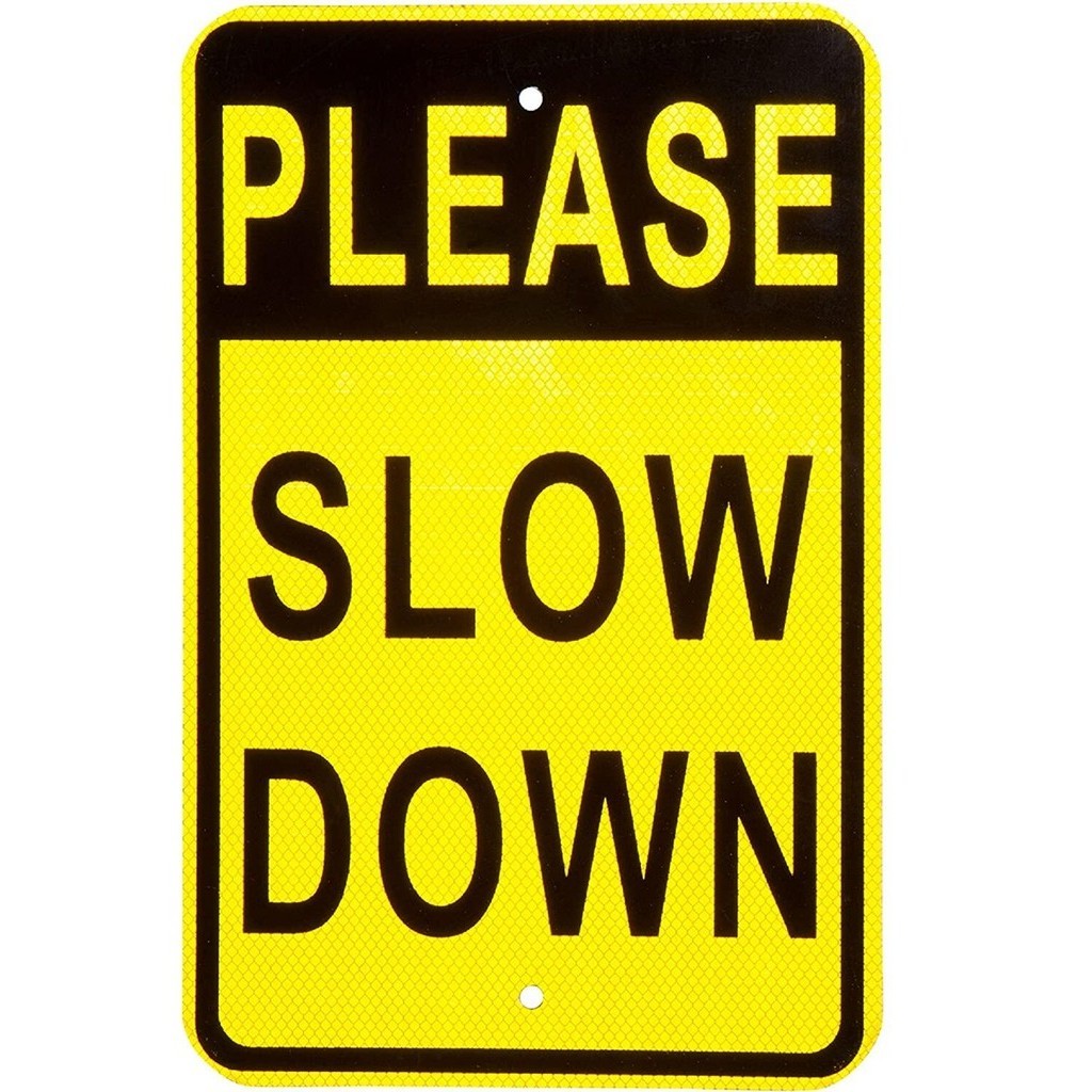 ป้ายสัญลักษณ์ อลูมิเนียม สะท้อนแสง ลาย Please Slow Down สําหรับเด็ก