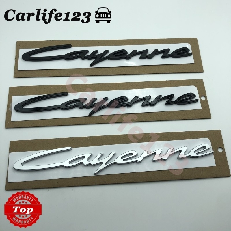 สติกเกอร์ตราสัญลักษณ์โลโก้ Porsche Cayenne สีดํา สําหรับติดท้ายรถยนต์ รถบรรทุก ปี 2024