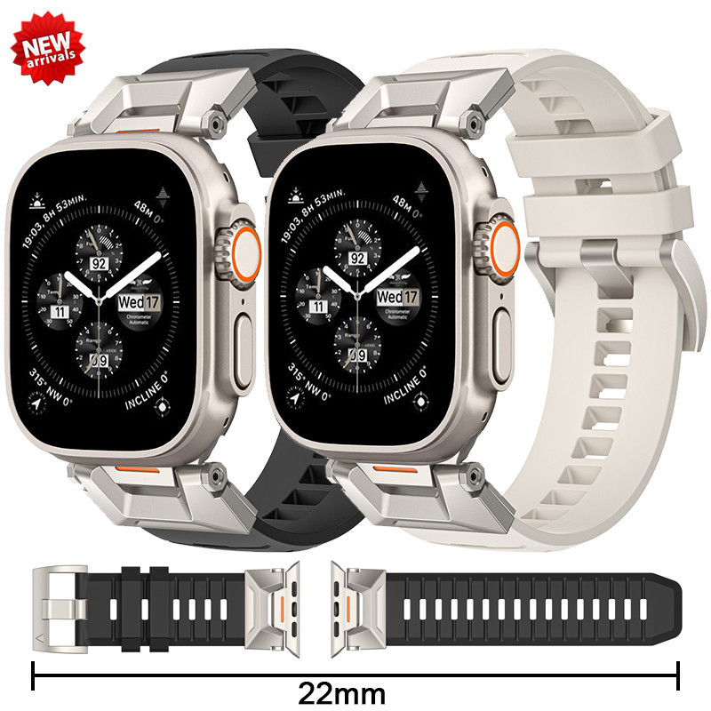 สายนาฬิกาข้อมือยาง หรูหรา สําหรับ Apple Watch Ultra 2 1 49 มม. Series 9 45 มม. iWatch 8 7 6 SE 5 4 44 มม. 42 มม.