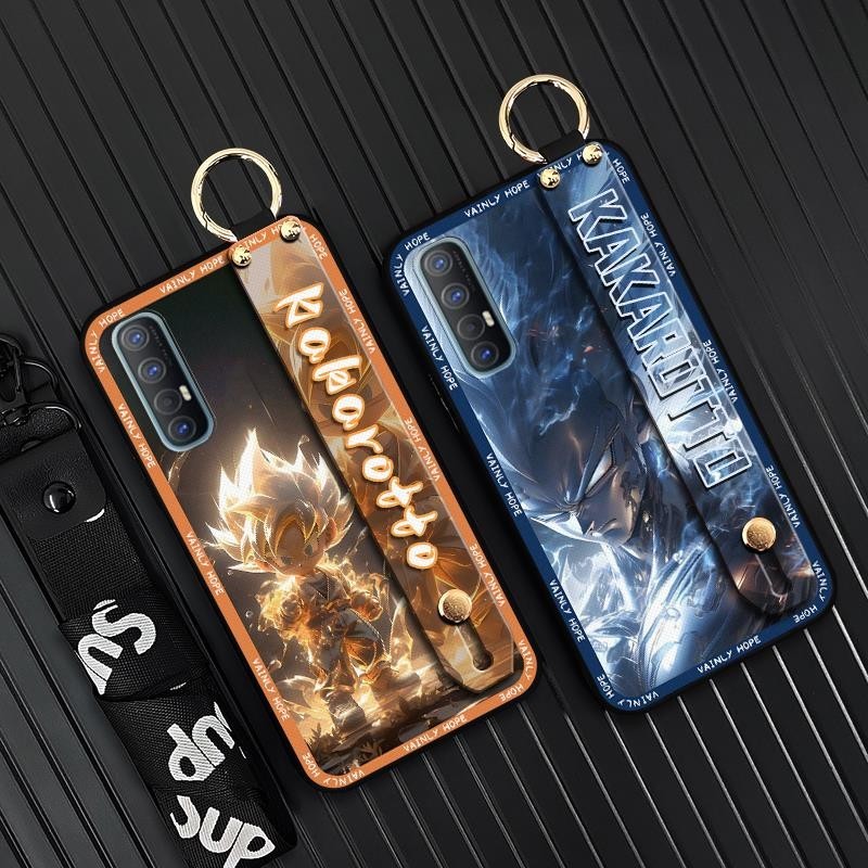 Anti-dust Cartoon Phone Case For OPPO Reno3 Pro/Find X2 Neo Wristband ring Kickstand Phone Holder Fashion Design