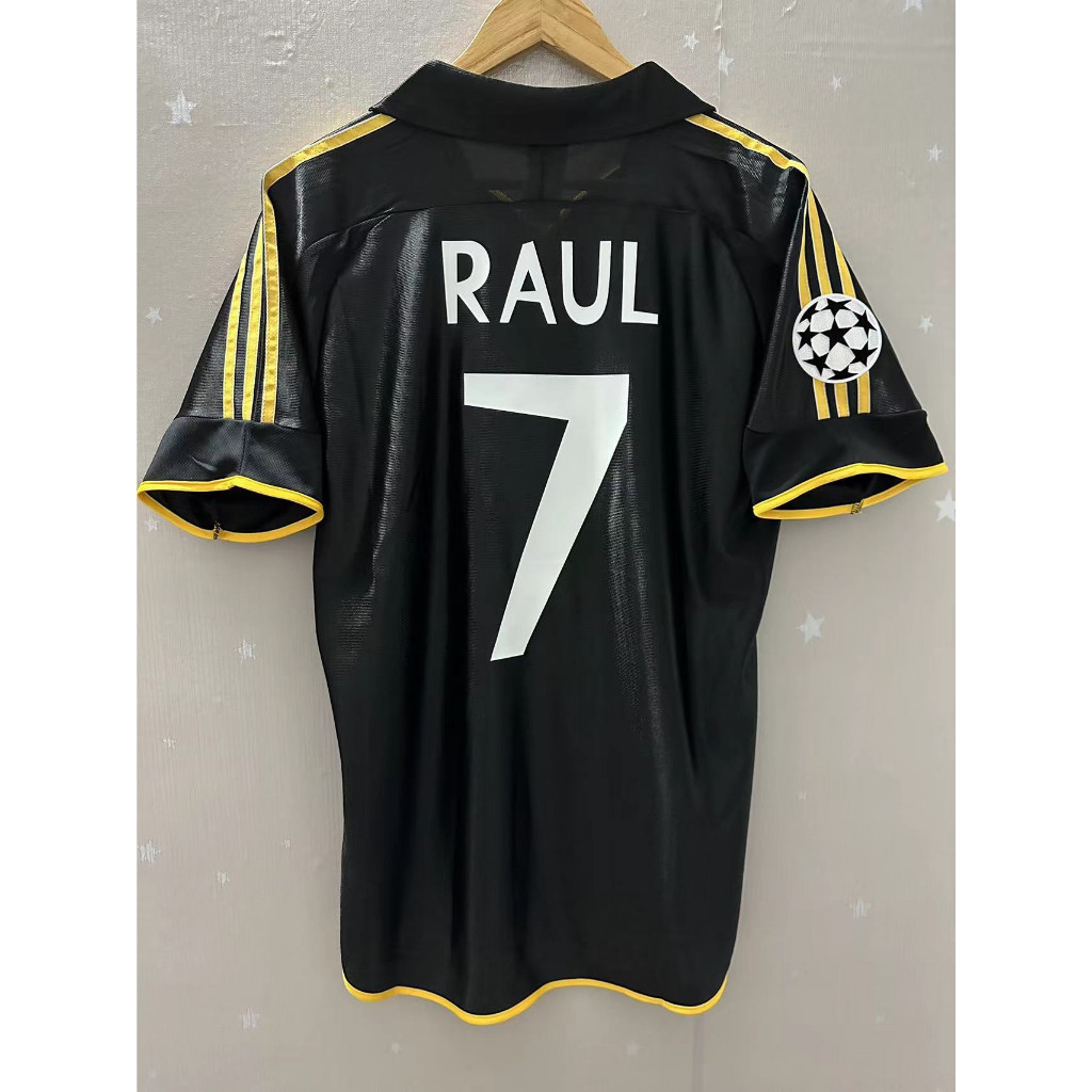เสื้อกีฬาแขนสั้น ลายทีมฟุตบอล Real-Madri R.CARLOS RAUL Redondo 99-00 ชุดเยือน คุณภาพสูง สไตล์เรโทร