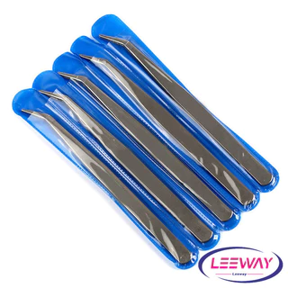 LW คีบหนีบสแตนเลส คีมหนีบอเนกประสงค์ มี 2 แบบ ปากคีบงอ ปากคีบแหลม Stainless steel tweezers