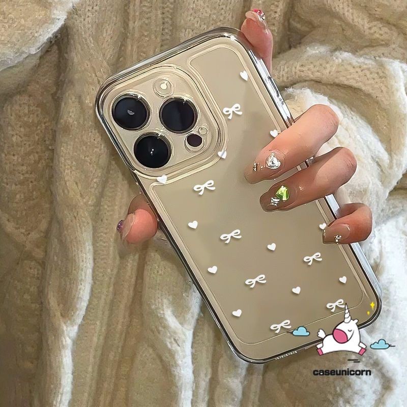 เคสโทรศัพท์มือถือ ลายการ์ตูนโบว์น่ารัก สีขาว พร้อมสายคล้องมือ สําหรับ Samsung A05 A21s A23 A14 A52s A54 A13 A53 A10s A03s A12 A04s A05s A24 A32 A04E A02s A30 A52 A34 A04 A11 A30s A50s A51 A20s A3