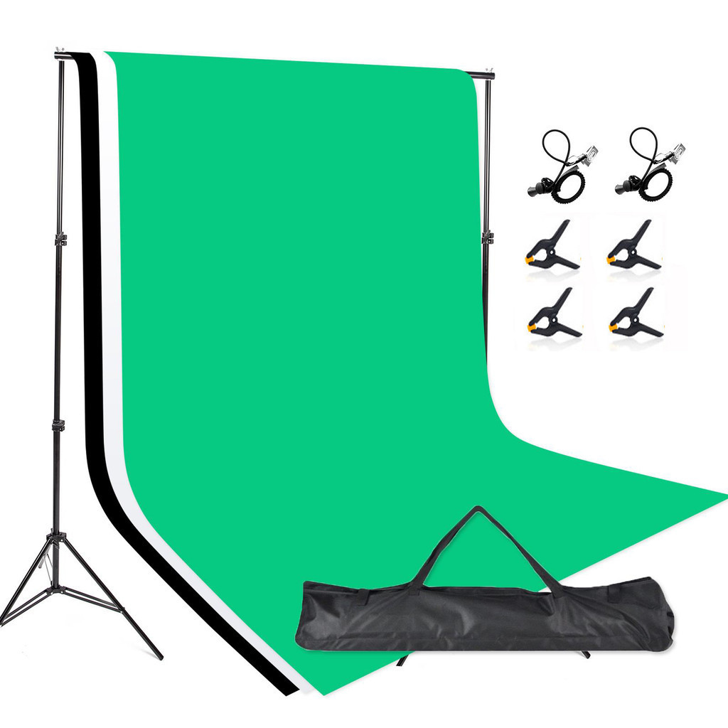 2x2m Background Studio Kit Backdrop Photo Support Stand Set 2x3m Black White Green Screen