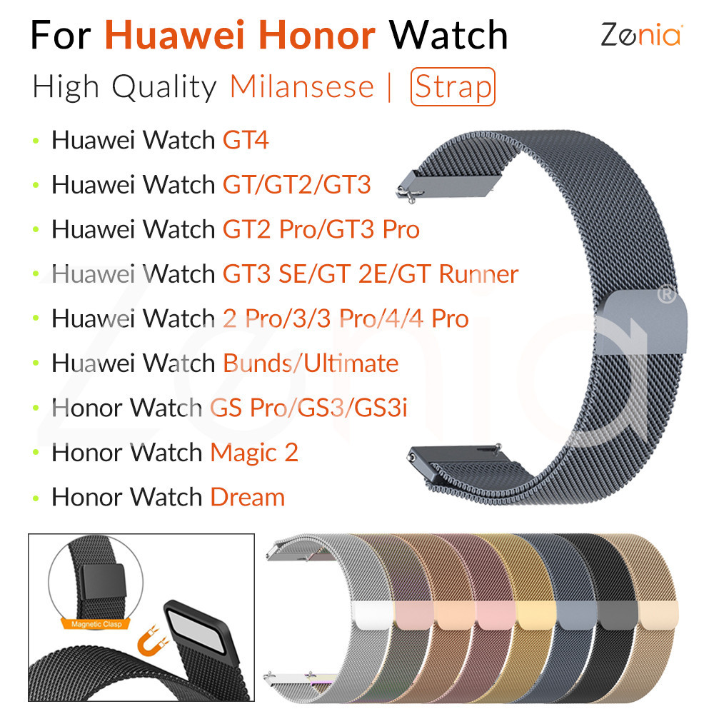 18 มม.20 มม.22 มม.Milanese สายนาฬิกาสแตนเลสสําหรับนาฬิกา Huawei GT 2 3 4 Pro Runner Sport Elite GT2 