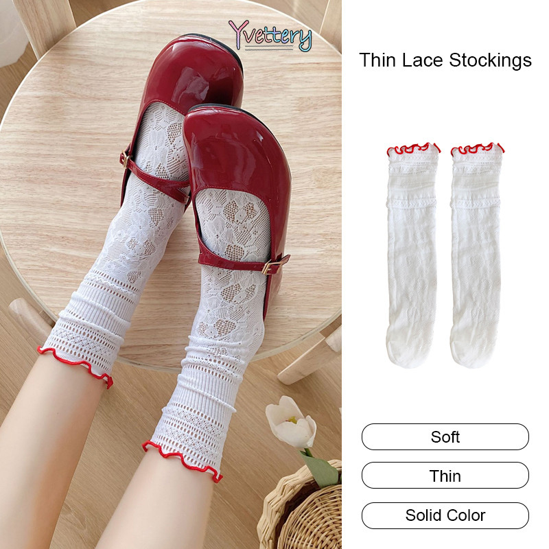 ร้านค้าไทย🌸ถุงเท้า Lolita Ruffle Edge ถุงเท้าเด็กน่ารัก ถุงเท้าลูกไม้บางCOD