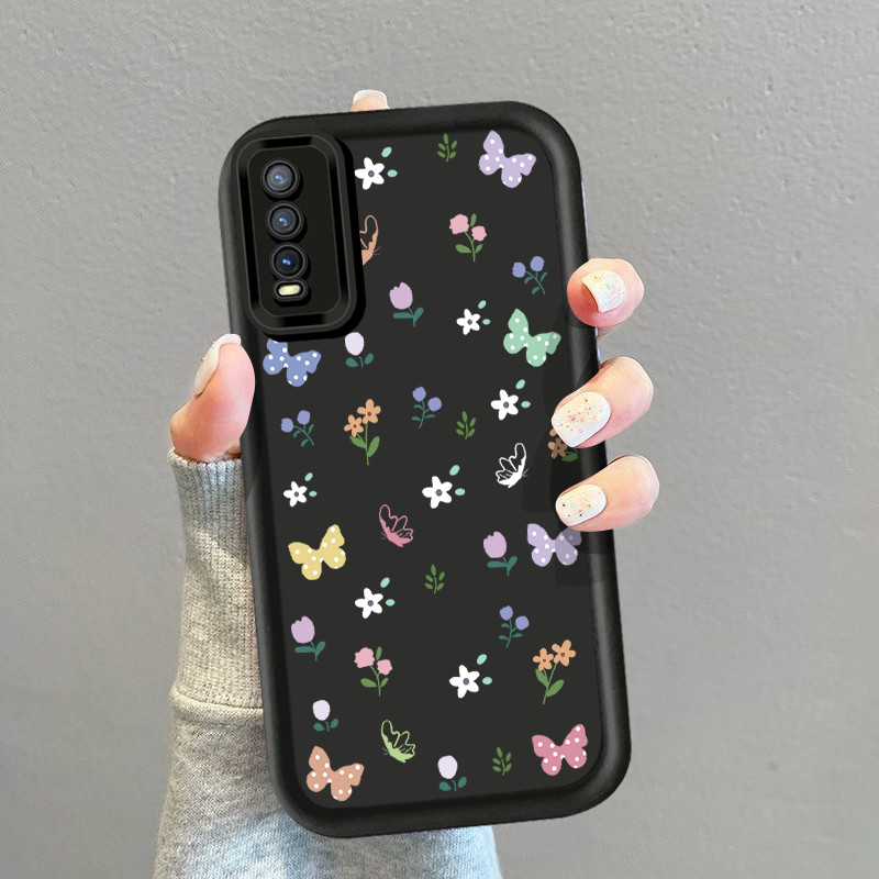 แฟชั่นผีเสื้อดอกไม้chanเคสโทรศัพท์สําหรับvivo Y20 V1901A V2026 V2033 V2027V2032 V2042 V2029 V2028 V2