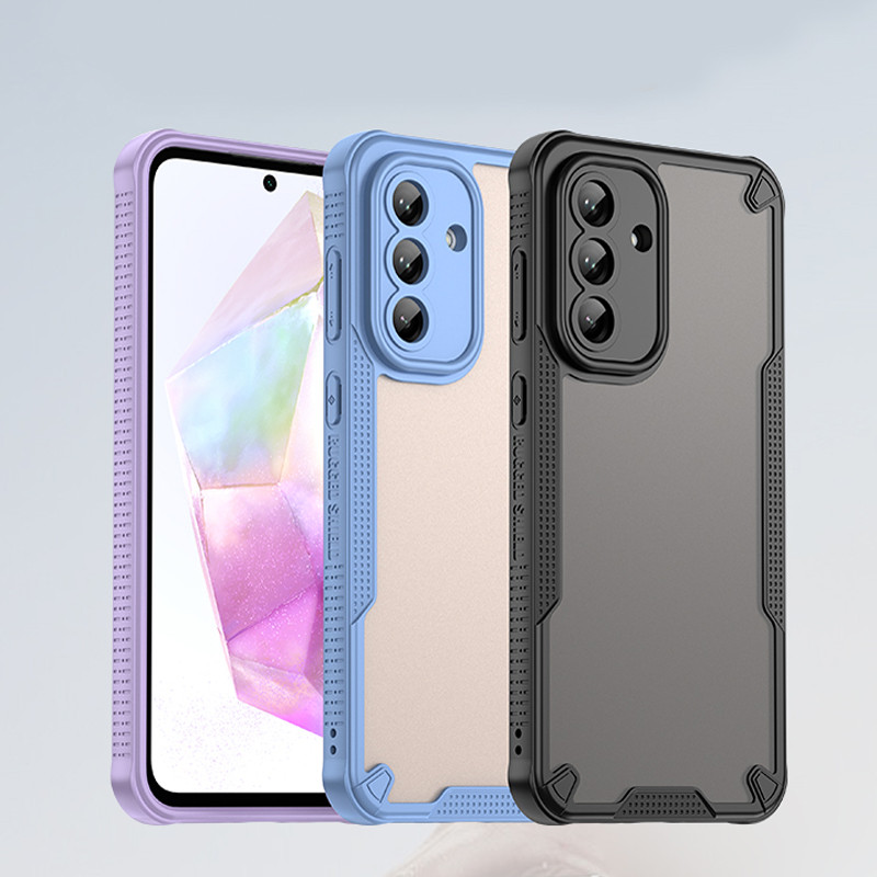 สําหรับ Samsung Galaxy S24 FE, A56 A36 A16 A06 ปลอก ELVEV ถุงลมนิรภัยเกราะป้องกันลายนิ้วมือ Matte สีสันฝาครอบโทรศัพท์