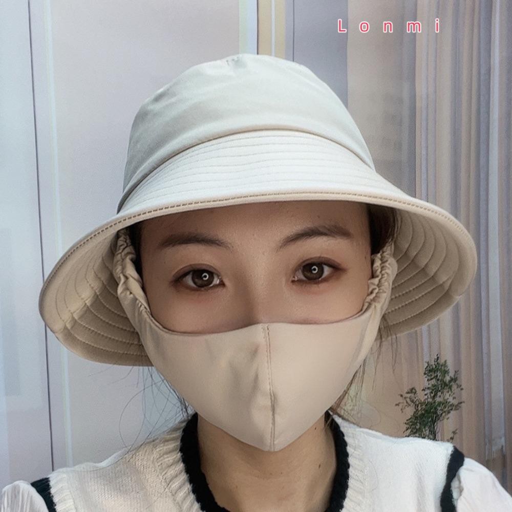 Lonmi หมวกถังปีกกว้าง เก็บชา ป้องกันคอ รังสียูวี ฝุ่น พร้อมหมวกชาวประมง สําหรับกีฬากลางแจ้ง
