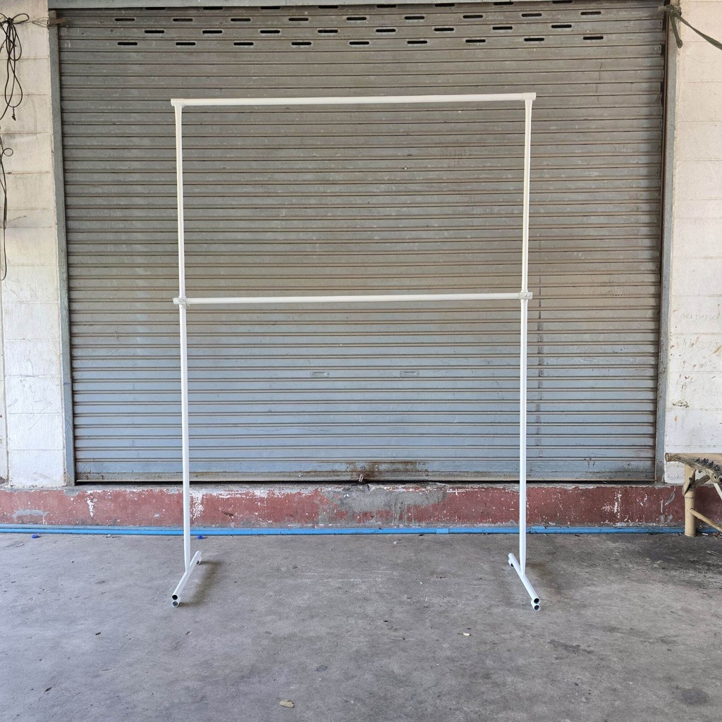 ราวแขวนผ้า แบบ2ชั้นข นาด 150 cmและ 120 cm สีขาว/สีชุบซิงค์ สามารถถอดประกอบได้ ปรับความสูงได้ เล็กหนา แข็งแรง - รูปที่ 5