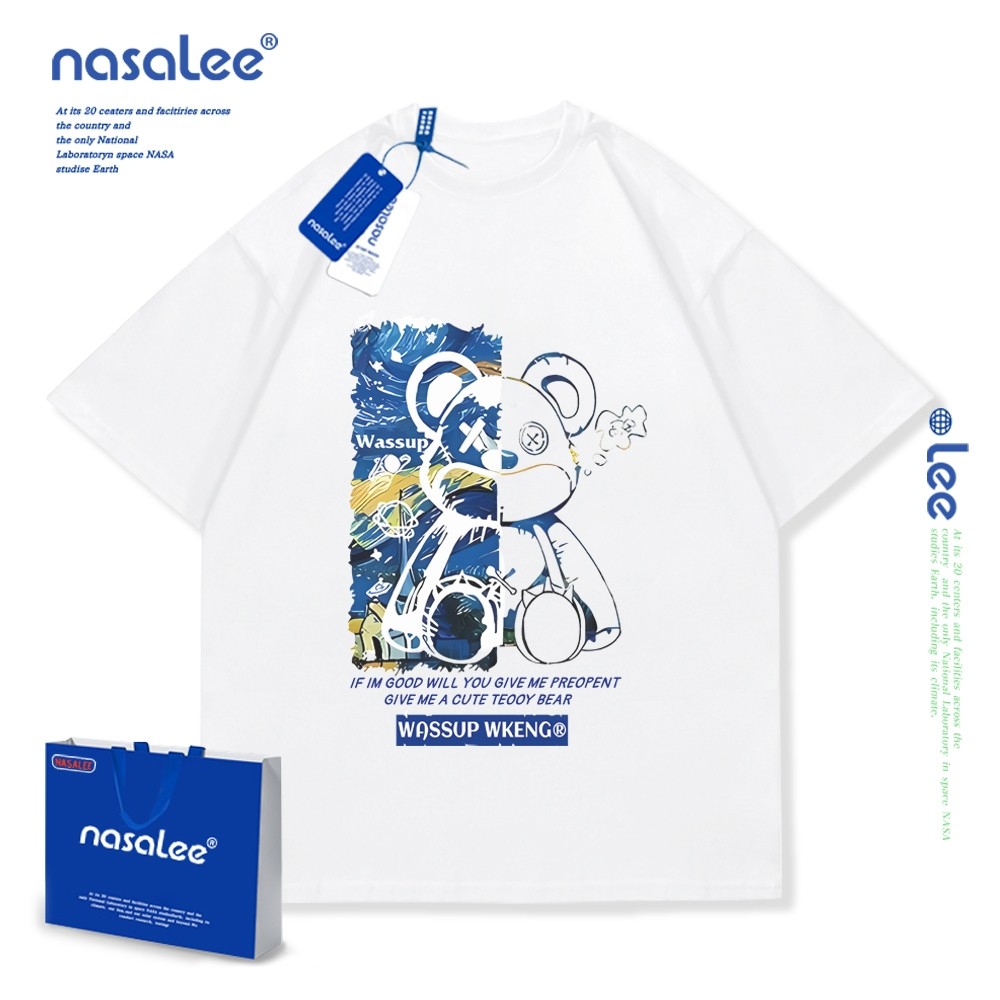 NASAเสื้อยืดแขนสั้นเด็กลายการ์ตูนน่ารัก เสื้อยืดคอกลม ผ้าคอตตอน เสื้อแขนสั้นเด็กผู้ชาย 2025