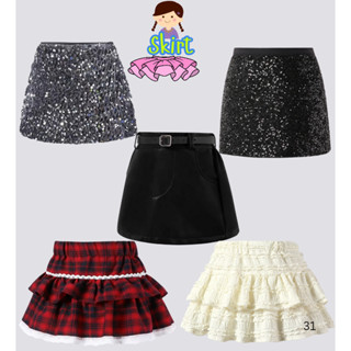 พร้อมส่ง กระโปรงเด็กผู้หญิง กระโปรงหนัง ปักเลื่อม ลูกไม้ ลาย…