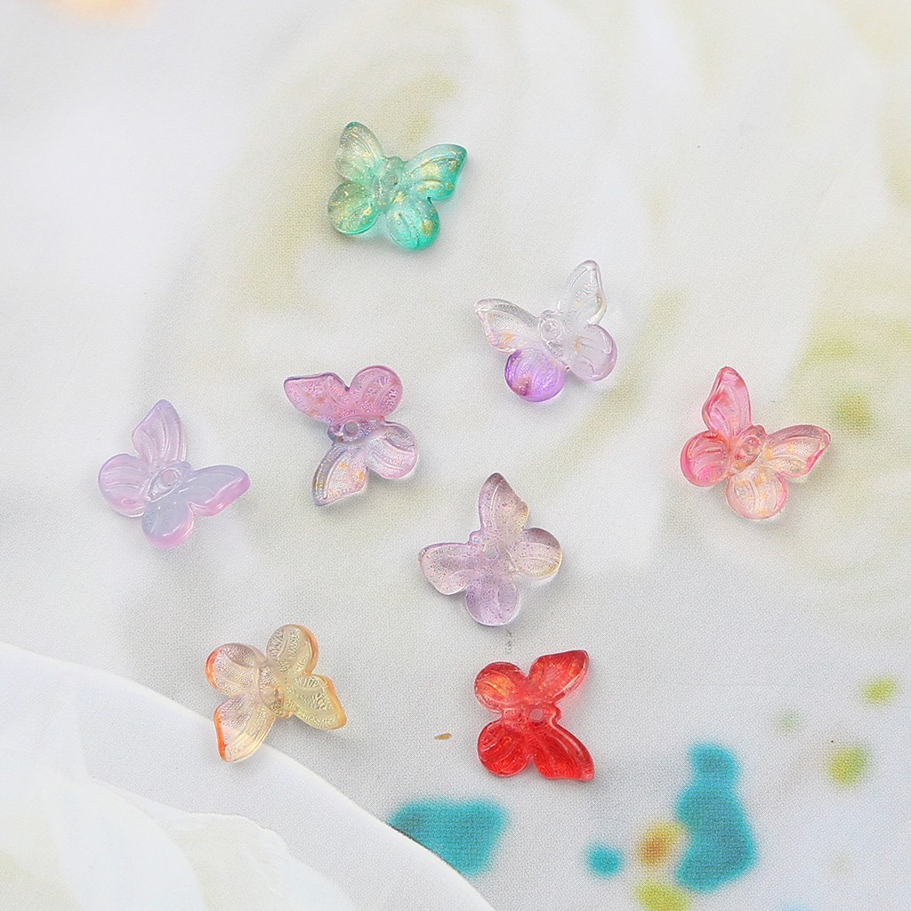 10 ชิ้น/ล็อตสี Lampwork ลูกปัดผีเสื้อรูปร่างลูกปัดแก้วสําหรับต่างหูเครื่องประดับทําทําด้วยมือ DIY สไตล์โบราณอุปกรณ์เสริม ราคา ถูกที่สุด ดีลบีเคเค
