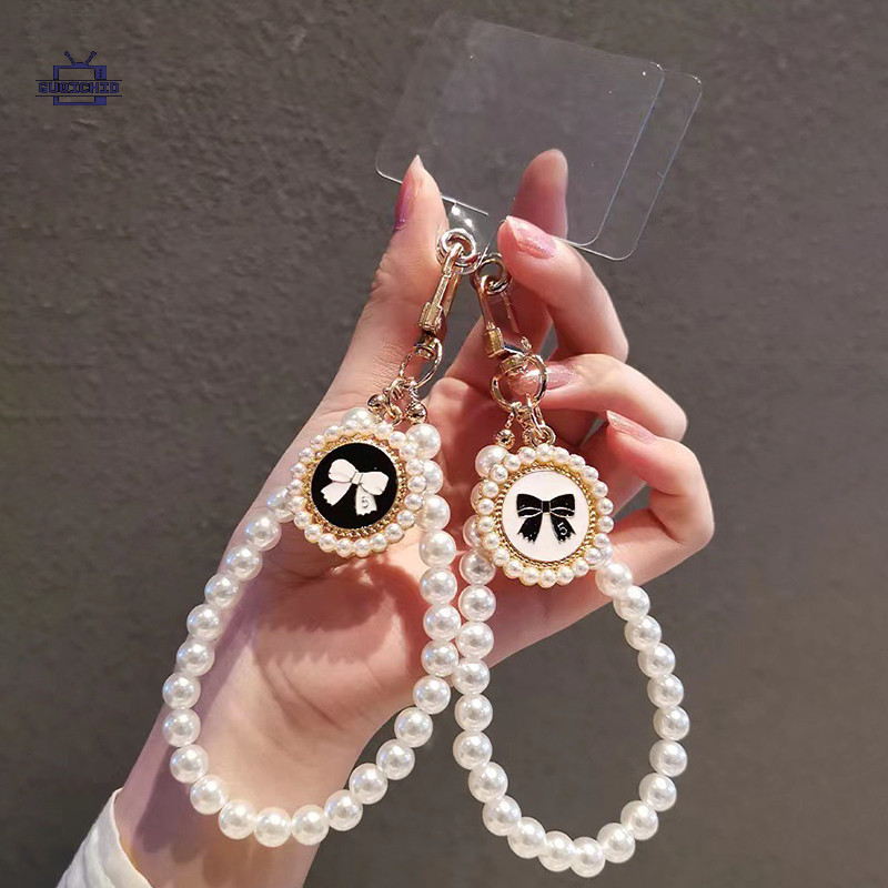 สายคล้องโทรศัพท์มือถือ สายคล้องโทรศัพท์มือถือมุก ข้อมือสั้น จี้ห้อยโทรศัพท์มือถือที่สวยงาม สำหรับผู้หญิง
