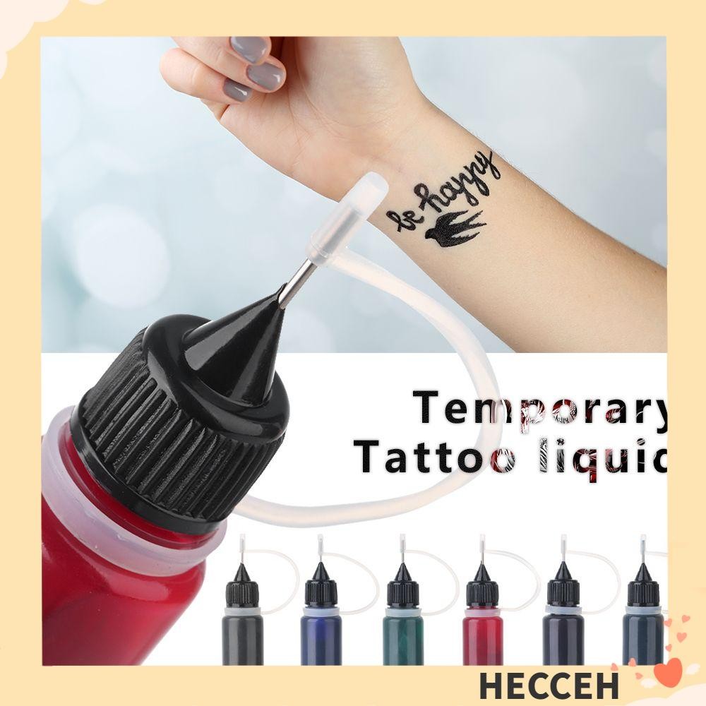 Hecceh หมึกสัก DIY แต่งหน้าเม็ดสีอินเดียเฮนน่ากึ่งถาวร