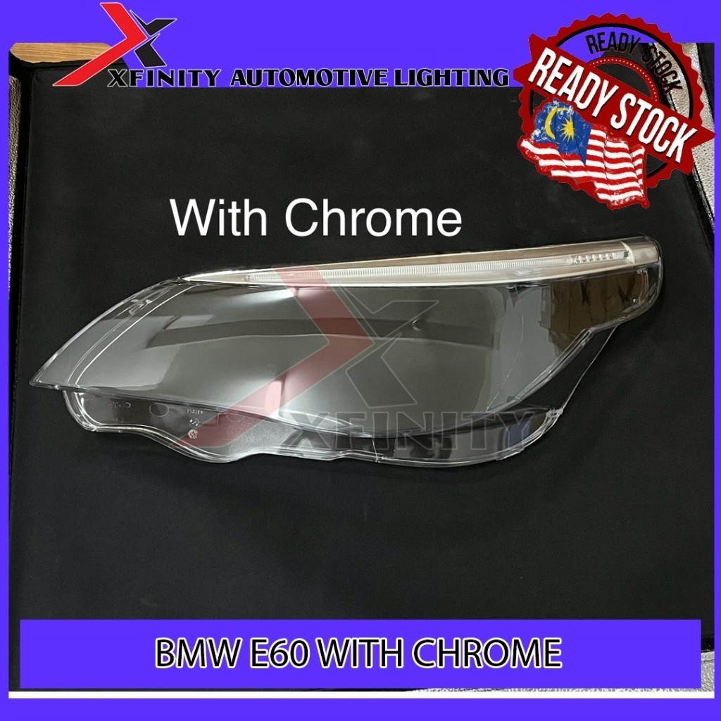 BMW E60 พร้อม CHROME 04 05 06 07 08 09 10 HEADLAMP COVER / HEADLIGHT COVER / เลนส์ HEADLAMP / HEADLI
