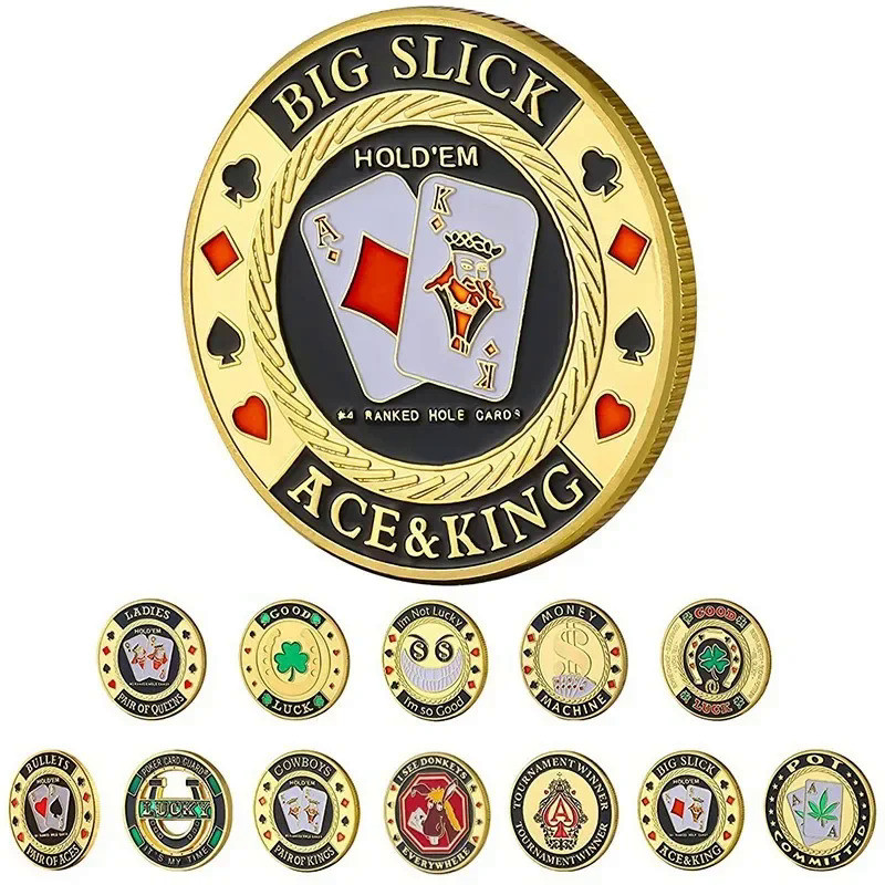 Casino Lucky Coin Poker Metal Souvenir Christmas Gift Lucky Poker Press Card Coin Club Gathering Sou