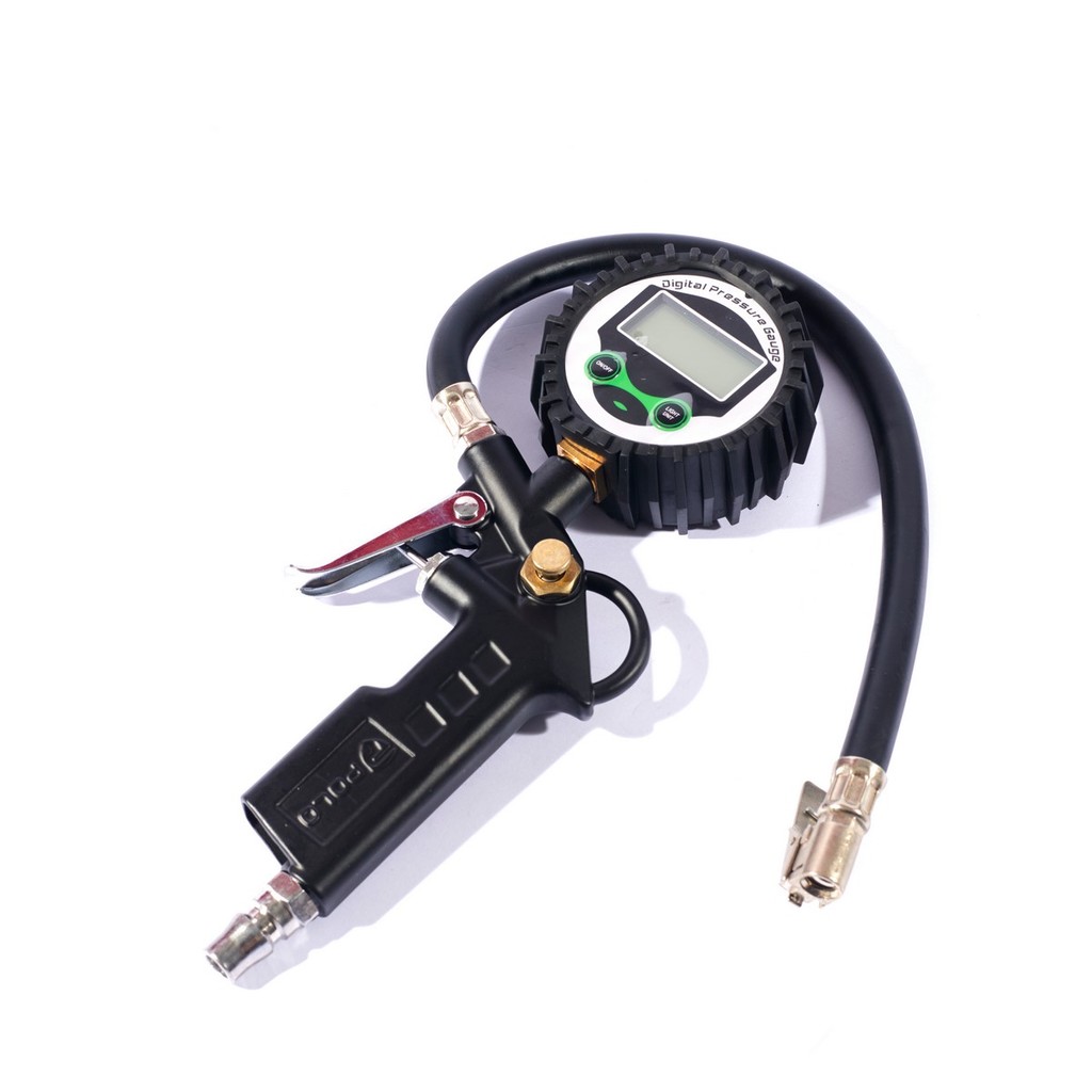 POLO หัวเติมลมพร้อมเกจ์วัดลมแบบดิจิตอลอย่างดี ยาว 38 ซม รุ่นTG-06D แรงดัน 10 บาร์ (145PSI) หน้าจอดิจิตอล (โปโล)