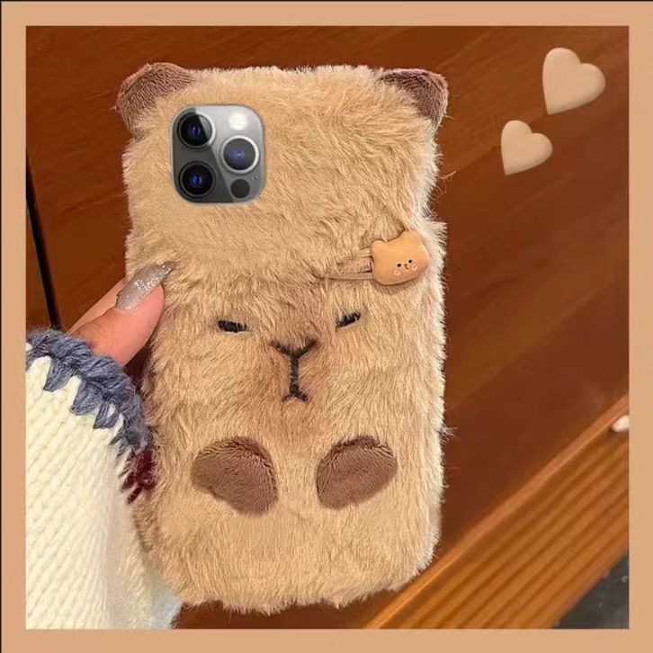 Ins เกาหลีน่ารัก 3D Capybara นุ่มสําหรับ VIVO Y36 Y35 Y29 Y28S Y27S Y19S Y300 Y100 V60 V50 V40 V30 Lite V40E V30E Furry ฝาครอบ