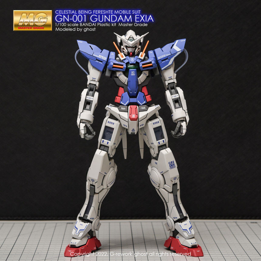 Yan MG 1: 100 GN-001 กันดั้ม Exia Gundam Exia Gundam Exia (GHOST)สติ๊กเกอร์น้ําเรืองแสง 2-22-14