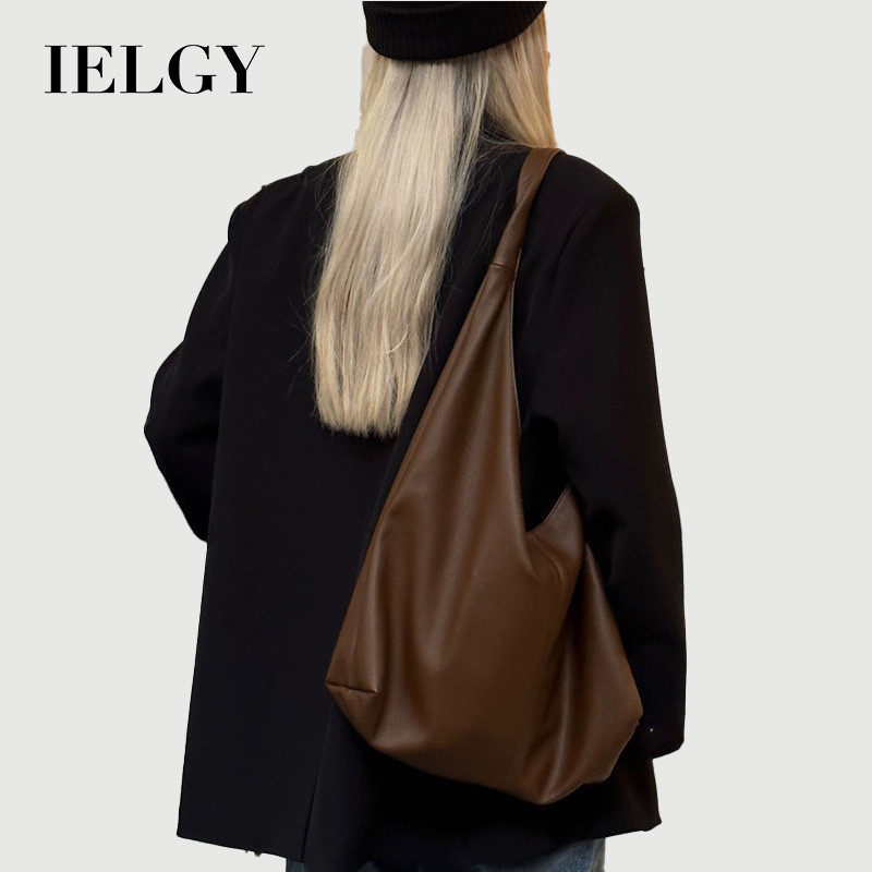 IELGY เวอร์ชั่นเกาหลี Niche Simple Lazy Tote Bag Commuter All-Match ขนาดใหญ่-ความจุ Travel Vacation กระเป๋าสะพาย