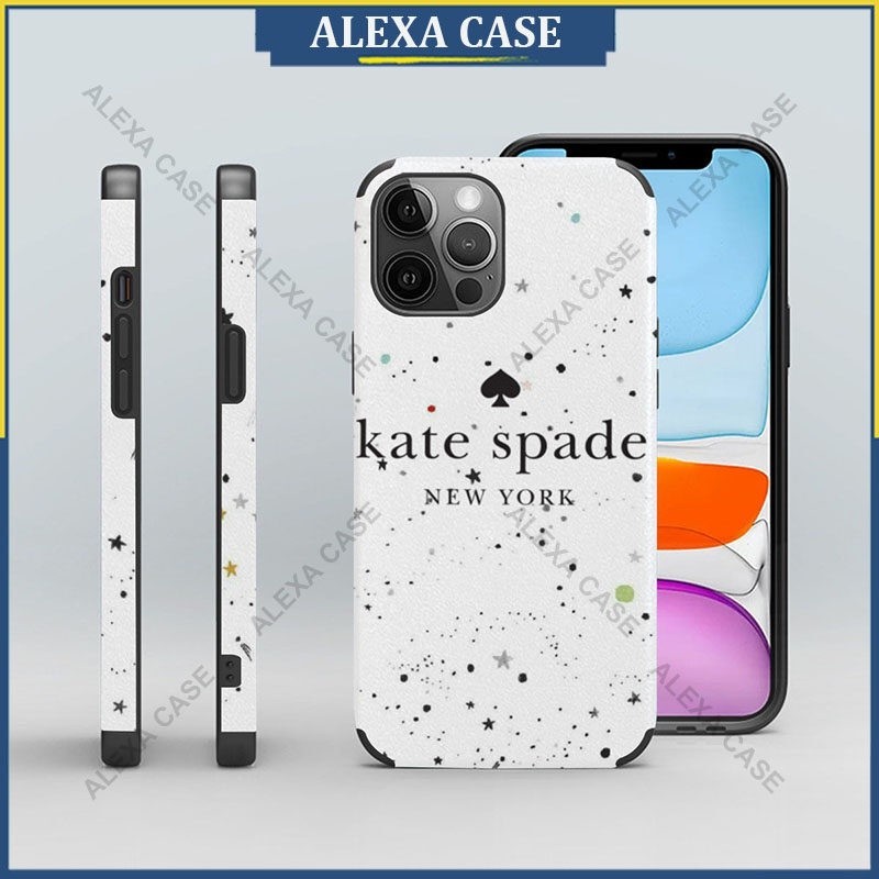 เคสป้องกันโทรศัพท์มือถือหนังแกะ ลาย Kate Spade สําหรับ iPhone 15 Pro Max 14 Pro Max 13 Pro Max 12 Pro Max XS Max 8 Plus SE 5V6VNZ