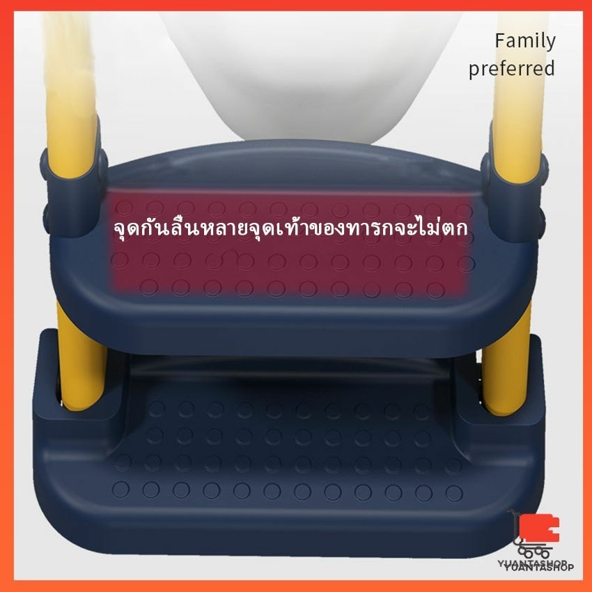 บันไดชักโครก ที่นั่งรองชักโครก เบาะนุ่ม ฝึกขับถ่ายสำหรับเด็ก พร้อมส่งสินค้าแม่และเด็ก Children's toilet ladder