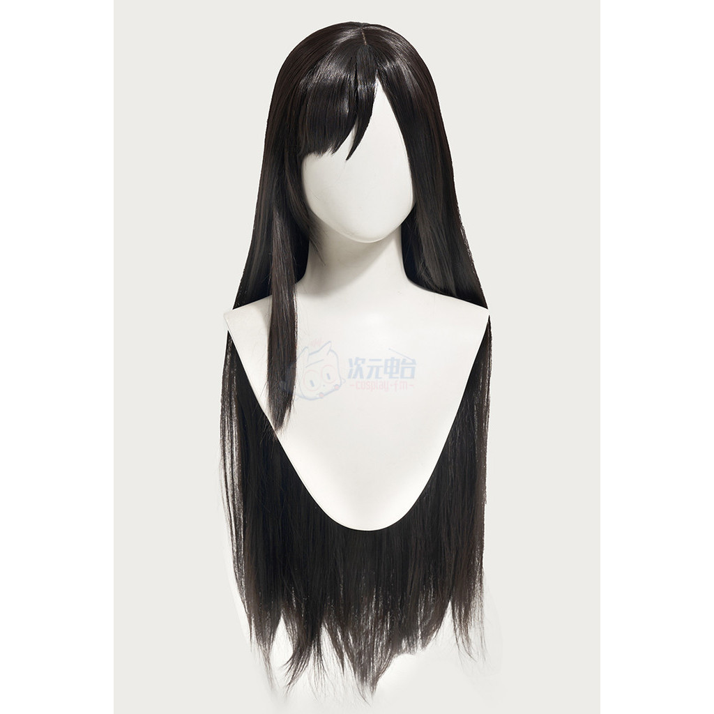 วิกผมคอสเพลย์ FF7 Final Fantasy 7 Remake Tifa Lockhart แบบธรรมชาติ สีดํา