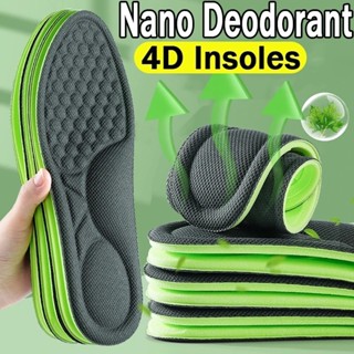 แผ่นรองพื้นรองเท้า โฟมนาโน แบบนิ่ม ดูดซับเหงื่อ สําหรับรองเท…