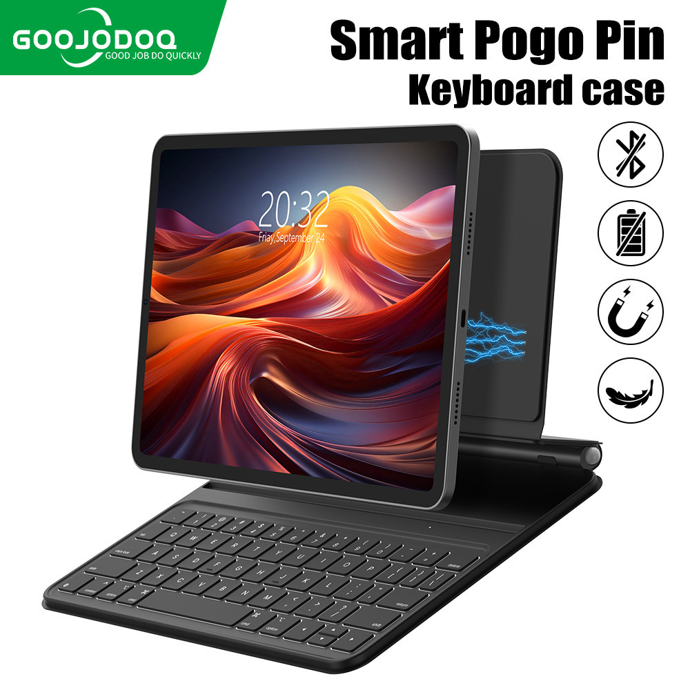 GOOJODOQ สำหรับกรณีที่สามารถถอดได้ของ iPad พร้อมคีย์บอร์ดทราคแพดแบบ Bluetooth ที่เข้ากันได้กับขนาด Air 4 Air 5