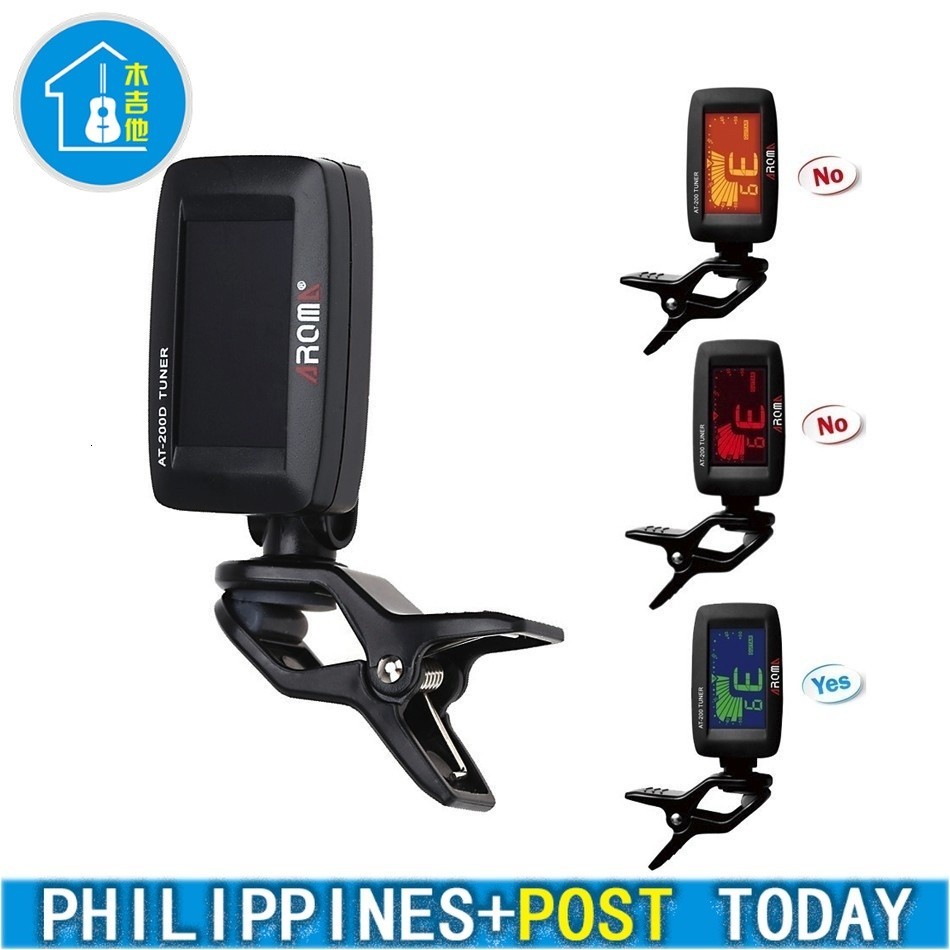 Aroma AT-200D Clip On Guitar Tuner Universal Digital Tuner สําหรับ Chromatic กีตาร์เบส Ukulele ไวโอล