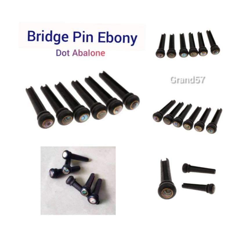 Bridge Pin ไม้ Ebony Abalone Dot Abalone Bridge Pin กีตาร์เปลือกไม้