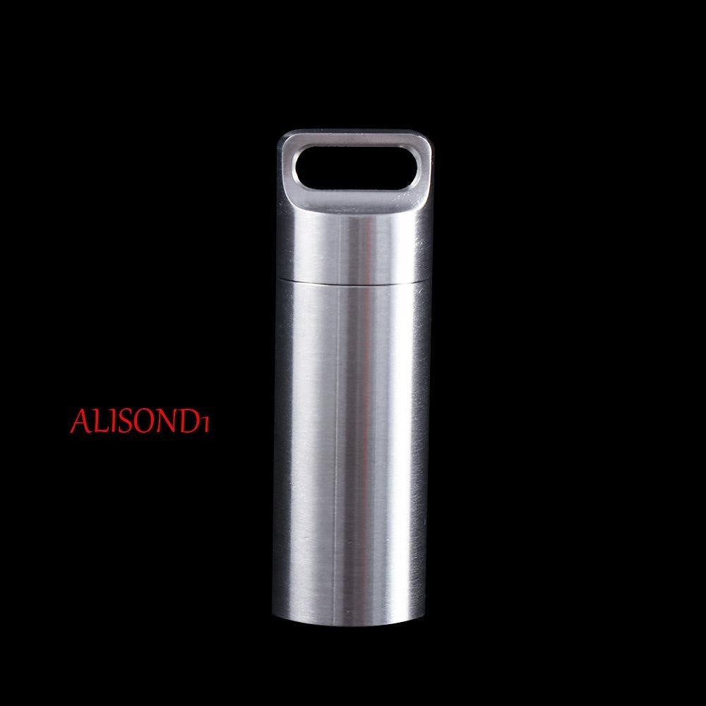 Alisond1 กล่องเก็บยา แบบพกพา กันน้ํา ปิดผนึก มินิ สเตนเลส แคปซูล ออแกไนเซอร์ ตลับยา