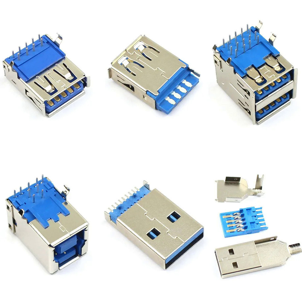 ปลั๊กแจ็คเชื่อมต่อบัดกรี USB 3.0 9P 18P Type A B 9 18 Pin AF AM BF ตัวเมีย PCB ตัวผู้ 5 ชิ้น