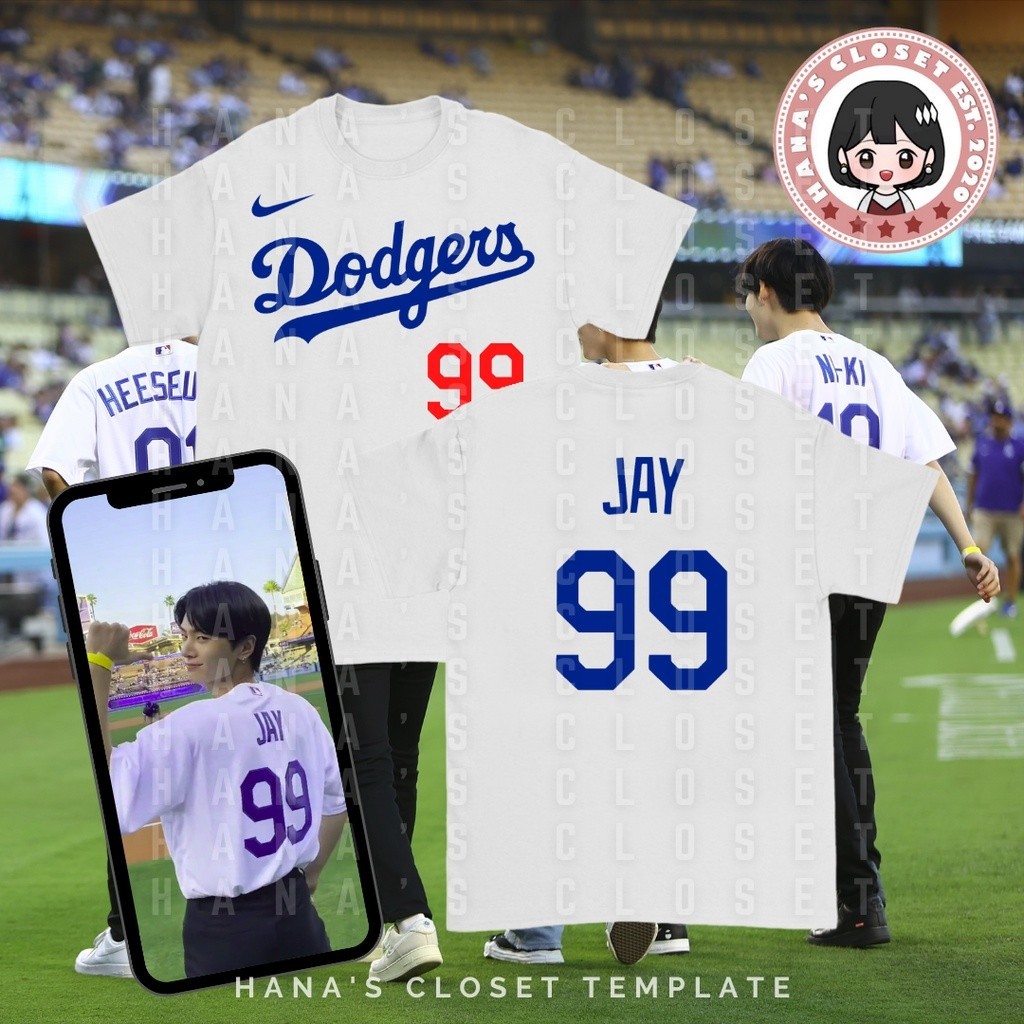 Enhypen Dodgers Jersey Number เสื้อยืดแรงบันดาลใจที่กำหนดเอง 2024 S-5XL